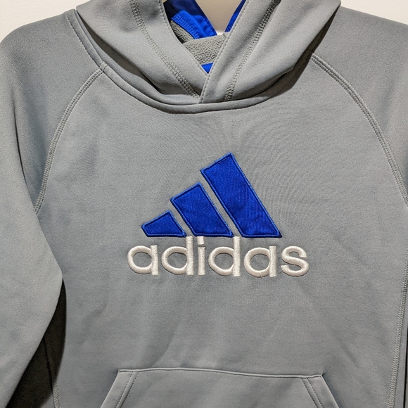 Youth ADIDAS great and blue pullover hoodie. Large - Picture 3 of 10